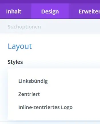 Theme Builder Menü rechtsbündig ausrichten