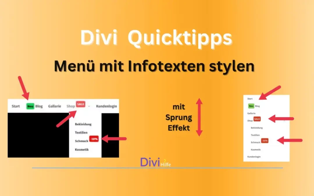 Menü mit Infotexten stylen