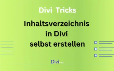 Inhaltsverzeichnis in Divi selbst erstellen